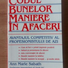 Codul bunelor maniere in afaceri- Ann Marie Sabath