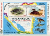 NICARAGUA 1980 FAUNA TESTOASE JOCURILE OLIMPICE MOSCOVA COTA MICHEL 45 EURO, Nestampilat