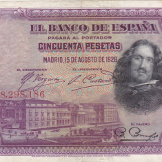 SPANIA 50 pesetas 1928 VF/VF+!!!