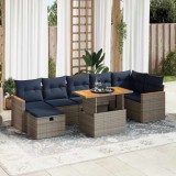 Gossi set canapele de gradina cu perne, 8 piese, maro, poliratan