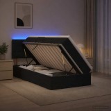Cumpara ieftin Pat cu LED si saltea Negru 90 x 190 cm Tesatura