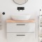 Blat de baie, 80x40x(2-6) cm, lemn masiv netratat