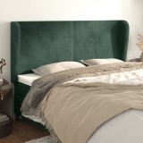 vidaXL Tăblie pat cu aripioare verde &icirc;nchis 163x23x118/128 cm catifea