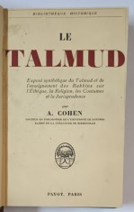LE TALMUD par A. COHEN, 1933 foto