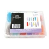 Set de 2 unități: Tipsuri reutilizabile din plastic cu marcaj Global Fashion, 12 tipuri, 144 bucăți, colorate