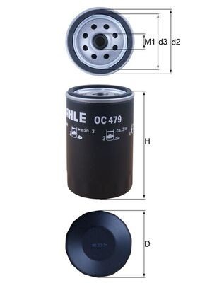 MAHLE OC 479 Filtru ulei foto
