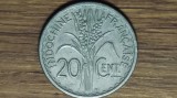 Indochina franceza - moneda coloniala de colectie - 20 centimes / cents 1941 AUNC - superba !