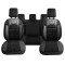 Set Huse Scaune Auto Panda Kas, material textil cu piele ecologica, cu fermoare pentru bancheta rabatabila, negru cu dungi rosii, 11 piese Automobile