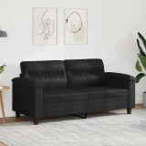 vidaXL Canapea cu 2 locuri, negru, 140 cm, țesătură microfibră 359564