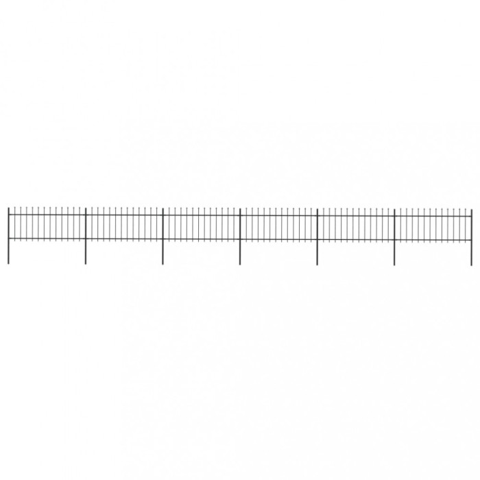 vidaXL Gard de grădină cu v&acirc;rf tip suliță din oțel 1070x80 cm, negru