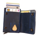 Cumpara ieftin Portofel din piele naturala, personalizabil, Zeno, albastru, protectie RFID