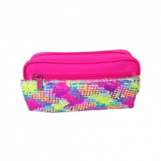 Penar tip borseta, model cu paiete multicolor, 2 compartimente