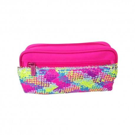 Penar tip borseta, model cu paiete multicolor, 2 compartimente