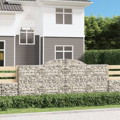 vidaXL Coșuri gabion arcuite 4 buc, 300x30x120/140 cm, fier galvanizat foto