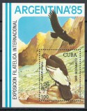 Cuba 1985 Mi 2953 bl 90 MNH - Exp Int de timbre ARGENTINA &lsquo;85, Pasari, Nestampilat