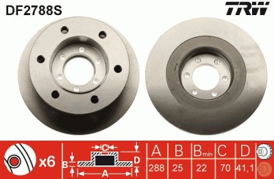 TRW DF2788S Disc frana foto