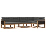 vidaXL Set de canapele de exterior cu pernă 5 pcs Natural și Antracit 3382565