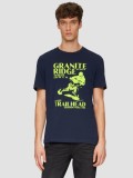 Tricou barbati cu maneca scurta, imprimeu in partea din fata si croiala Regular Fit, Bleumarin inchis, M, 2XL, 3XL, L, XL, s.Oliver