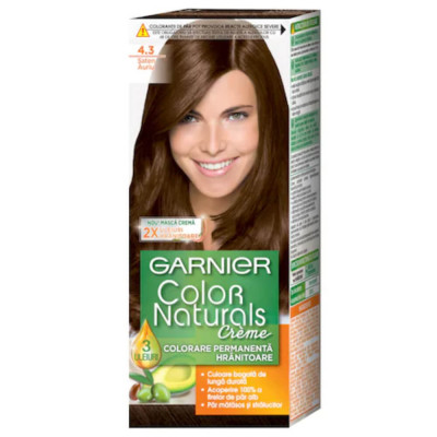 Vopsea Permanenta de Par 4.3 Saten Auriu, Garnier Color Naturals, 110 ml, Vopsea de Par, Vopsea Par Permanenta, Vopsea Permanenta Saten Auriu, Vopsea foto