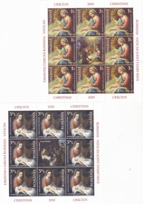 ROMANIA - 2010 CRACIUN MINICOLI ROMANIA - VATICAN, MNH - LP 1885e foto