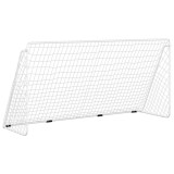 Cumpara ieftin Poarta de fotbal cu plasa, alb, 366x122x182 cm, otel