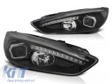 Set de faruri de tuning potrivit pentru Ford Focus MK3 dupa 2015 cu baza neagra, stanga si dreapta Performance AutoTuning