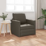 Canapea Podea Gri Piele Artificiala vidaXL 74x77x81cm, Extensibila, Design Modern, Confortabila, Multifunctionala, Living/Oaspeti