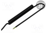Cablu spiralat SIMECH 6x0,22mm2 neecranat PUR negru 300V 0,1m 0,4m