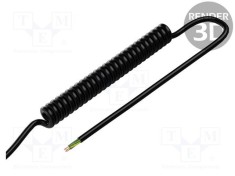 Cablu spiralat SIMECH 6x0,22mm2 neecranat PUR negru 300V 0,1m 0,4m