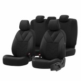 Set huse scaune auto Otom Tempo 1501 Black NZ universale, pentru majoritatea masinilor, cusatura Airbag certificata, bancheta spate intreaga fara
