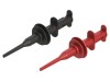 Clips de măsurare cu c&acirc;rlig CAL TEST 5A 8kV 4mm, set 2 bucăți, negru și roșu