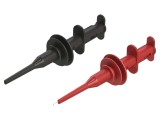 Clips de măsurare cu c&acirc;rlig CAL TEST 5A 8kV 4mm, set 2 bucăți, negru și roșu