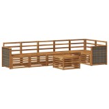 vidaXL Set canapea sectională 6 pcs natural Lemn Solid de Acacia 3384435