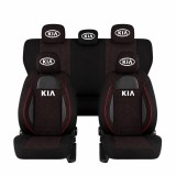 Set Huse Scaune Universale Racing Negru Personalizate cu Kia