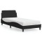 vidaXL Pat cu saltea, Dover, negru, 90x190 cm, textil 3208306