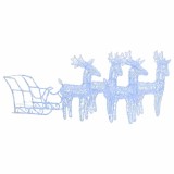 Decoratiune de Craciun cu reni si sanie, 280x28x55, acril