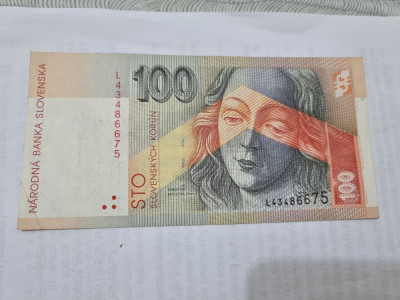 bancnota slovacia 100 k 1999 foto