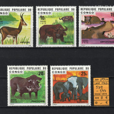 Timbre Africa, Congo, 1976 | Animale sălbatice - Faună regională | MNH | aph
