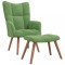 vidaXL Scaun de relaxare cu taburet, verde deschis, catifea