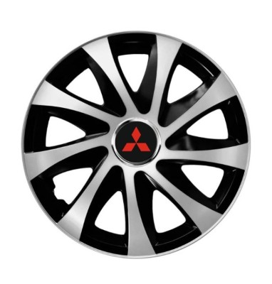 Set 4 capace roti Drift exrta Gri-Negru R15 pentru gama auto Mitsubishi foto