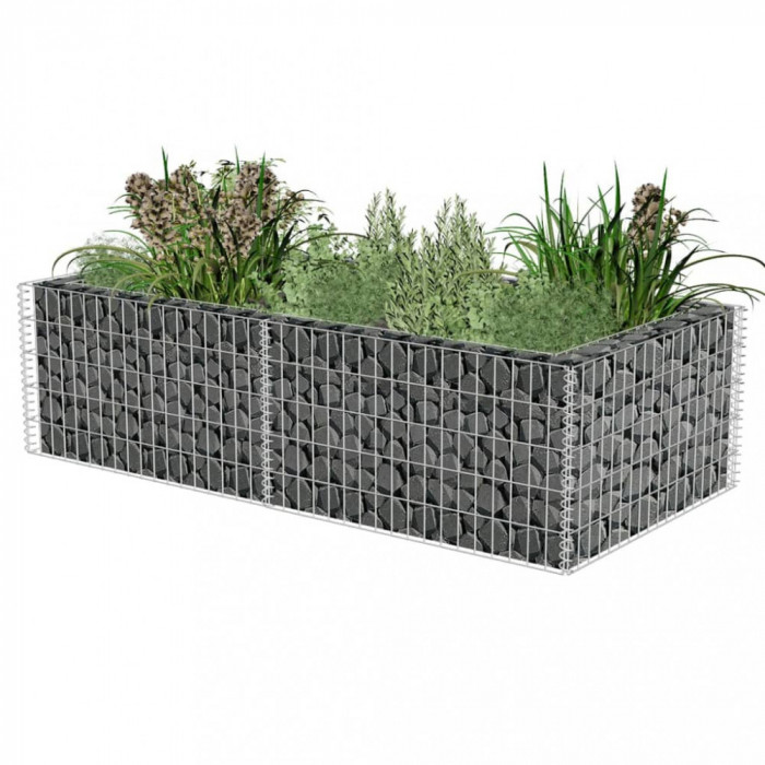 vidaXL Jardinieră gabion, 180 x 90 x 50 cm, oțel galvanizat