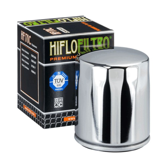 MBS Filtru ulei cromat, Cod OEM Harley 63796-77, Cod Produs: HF170C