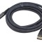 Cablu DisplayPort Goobay 3m textil gri, cod 75681, mufă dublă