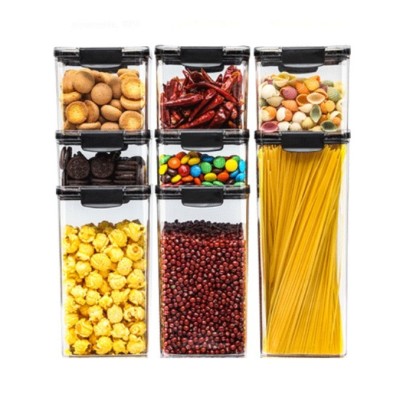 Set 8 Recipiente din Plastic, Cyrax, pentru Alimente/Obiecte, Inchidere Ermetica, 2 x 460 ml, 3 x 700 ml, 2 x 1300 ml, 1 x 1800 ml, Transparent foto