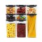 Set 8 Recipiente din Plastic, Cyrax, pentru Alimente/Obiecte, Inchidere Ermetica, 2 x 460 ml, 3 x 700 ml, 2 x 1300 ml, 1 x 1800 ml, Transparent