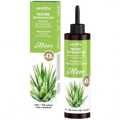 Peeling acid cu AHA, aloe vera, albăstrele si D-pantenol pentru scalp gras si descuamat, Venita, 100ml foto