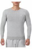 Pulover regular fit cu decolteu la baza gatului, pentru barbati, 100% bumbac, Gri deschis, XL Gri deschis XL-REG INTL