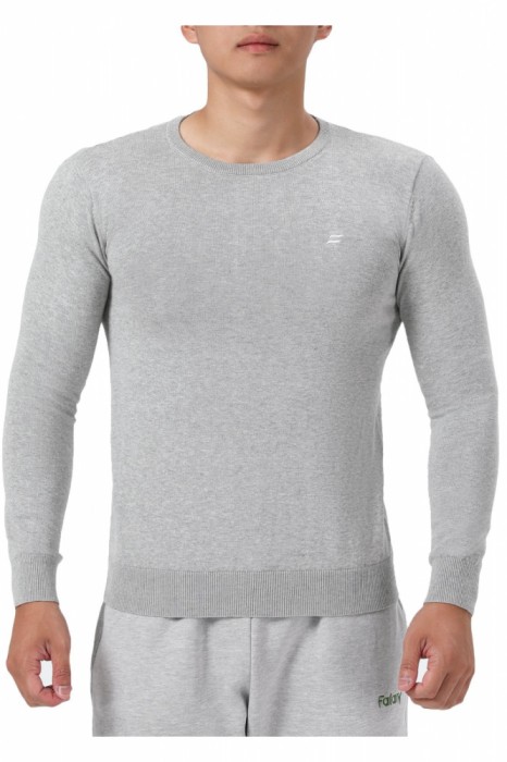 Pulover regular fit cu decolteu la baza gatului, pentru barbati, 100% bumbac, Gri deschis, XL Gri deschis XL-REG INTL
