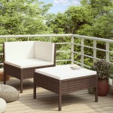 Gossi set mobilier relaxare gradina cu perne 2 piese maro poliratan