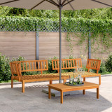 VidaXL Set canapele de colț paleți de grădină 2 buc. lemn masiv acacia